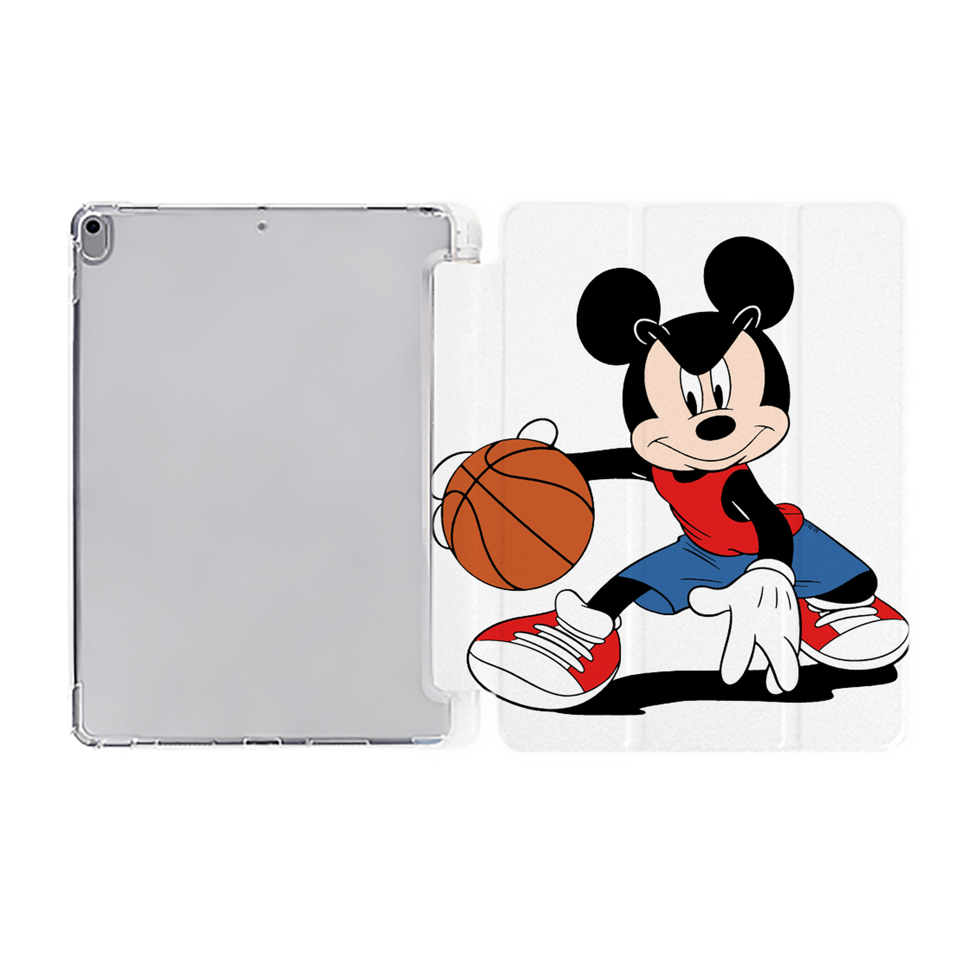 ミッキーマウス Mickey Mouse IPad ケース ペン収納付き 三つ折りスタンド PUレザー×シリコン 対応機種9.5/10.5/10.9インチ